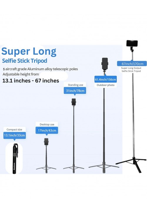  STRUDY 5.5 FEET TRIPOD WITH REMOTE & LED